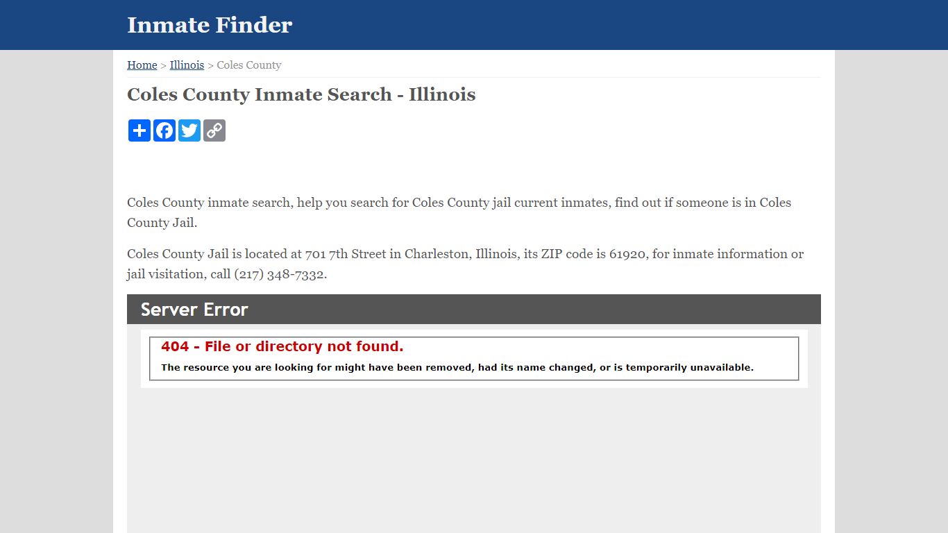 Coles County Inmate Search - Illinois